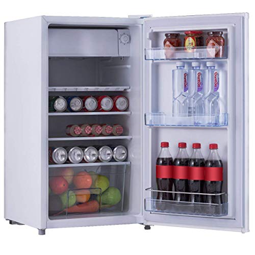 COSTWAY Frigo Combiné Congélateur Réfrigérateur Mini-Réfrigérateur,Capacité 91L,230v,50HZ Classe d'Efficacité Energétique A+,Certification CEL Blanc