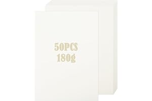 AOLKEE 50 hojas de papel A4 de 180 g/m², color beige, tarjetas A4 para manualidades y manualidades, tarjetas, invitaciones, impresora, hojas de tarjetas de fotocopiadora, papelería de boda