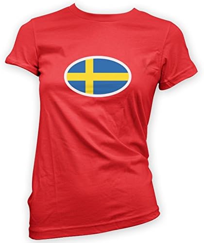 This Way Up Swedish Flag Womans T-Shirt [Red XXL]