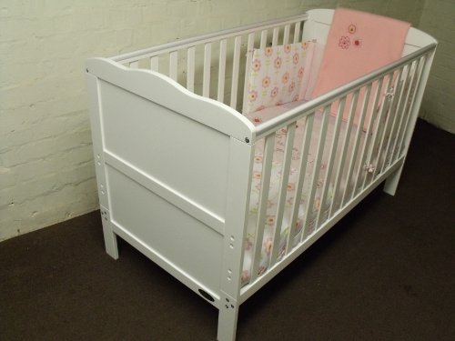 COT BED/JUNIOR BED LUXURY WHITE FINISH WITH FREE MATTRESS