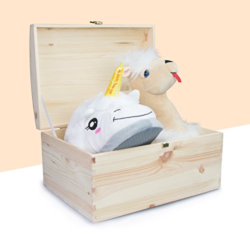 VENKON – Holztruhe mit gewölbtem Deckel aus Massivholz mit Metallverschluss – Kiefer naturbelassen unbehandelt – ca. 35 x 25 x 19 cm - 5