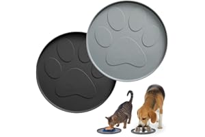 FZSECRIU 2 Stück Napfunterlage Hund, Napfunterlage Katzen, Hundenapf Unterlage, rutschfeste Fütterungsmatte, Wasserdicht Silikon-Futtermatten für Mittlere und Kleine Haustiere