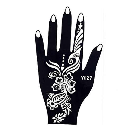 Mehndi Stencil Henna Designs for hand - single use Y027