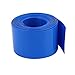 Price comparison product image DealMux 30mm Flat Width 2.1M Length PVC Heat Shrink Tube Blue for 18650 Battery Pack