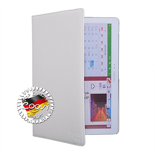 COOVY® 360° ROTATION COVER FÜR SAMSUNG GALAXY NOTE PRO 12.2 SM-P900 SM-P901 SM-P905 SMART HÜLLE TASCHE ETUI CASE SCHUTZ STÄNDER Farbe weiss - 8