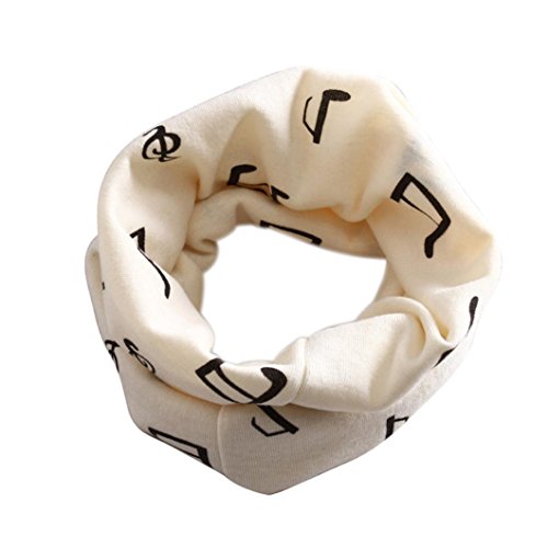 Fulltime(TM) Autumn Winter Baby Boys Girls Collar Scarf Cotton O Ring Music Note Neck Scarves (Beige)