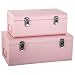 Produktbild ATMOSPHERA Set aus 2 Kisten in Reisekoffer-Form aus Metall – Farbe Rosa