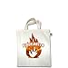 Produktbild Feuerwehr - Feuer Flammen Firefighter - Unisize - Natural - XT500 - Fairtrade Henkeltasche / Jutebeutel mit kurzen Henkeln aus Bio-Baumwolle