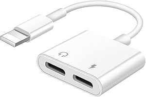 VIKEVO 4 IN 1 Kopfhörer Adapter für iPhone Adapter Dual Lightning Splitter Adapter für iPhone Dongle Kompatibel mit für iPhone 14/13/12/SE/11 Pro/XR/XS/X/7/8