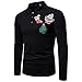 Produktbild Christmas Polohemd Langarm Herren UFODB Männer Poloshirt Weihnachtspullover Polo Kragen Business Regulare Pullover Fit Men's Long-Sleeve Sweatshirt