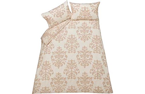 Eve Damask Natural Bedding Set - Kingsize.