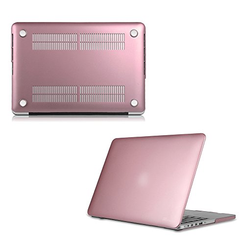 Fintie 3 in 1 MacBook Air 13 Soft Touch Hartschale Schutzhülle Snap On Case + 2 Tastatur Silikon Schutz (Schwarz and Clear) für Apple MacBook Air 13.3″ (A1466 / A1369) , Roségold - 3