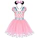 Produktbild OBEEII Baby Mädchen Festlich Fasching Kostüme Polka Dots Prinzessin Tutu Kleid mit Cartoon Maus Ohren Stirnband Geburtstagsparty Pageant Karneval Kleid für Säugling Kinder 2 Jahre Rosa