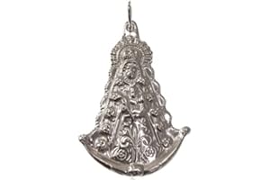 Minoplata Colgante silueta Virgen del Rocío de Plata de ley 925 una joya unisex para los fieles de la Blanca Paloma