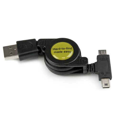StarTech USBRETAUBMB Aufrollbares USB auf Micro USB und Mini USB Kabel - 2