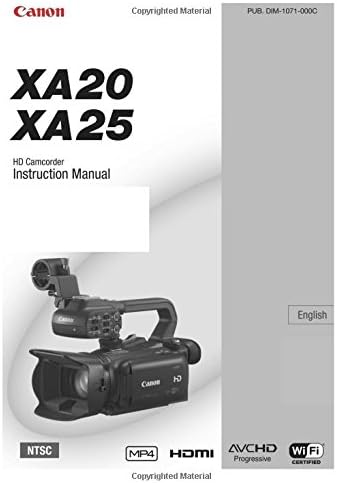 Canon XA20 - XA25 Instruction Manual