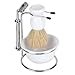 Portable Men Razor Shaving Brush Stand With Soap Dish Complete Set