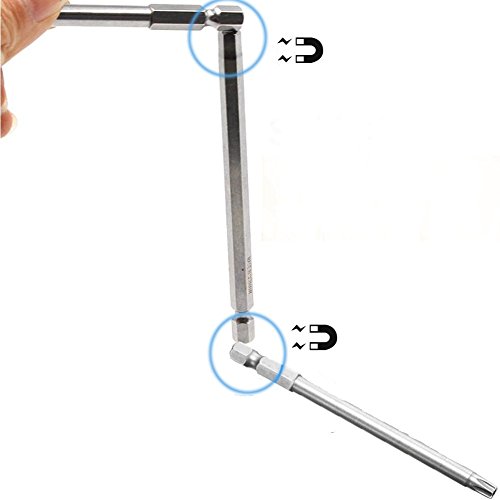 YKEZHU 8 Stück Torx Bits Schraubendreher Set Extra lang(100mm) und magnetisch T8-T40 1/4 Zoll Sechskant Schaft Elektrische Schraubendreher Werkzeuge - 4