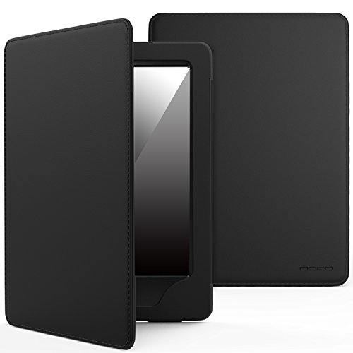 MoKo Hülle für Kindle 8 Generation - Premium Kunstleder Schutzhülle Smart Cover mit Auto Schlaf / Wach Funktion für der Neue Amazon Kindle (8. Generation - 2016 Modell) 6 Zoll eReader, Schwarz