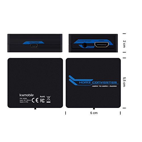 kwmobile HDMI Audio Extractor SPDIF Klinke HDMI Audio Entkoppler – HDMI und Audio Signal einfach separieren - 2