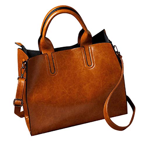 Barlingrock Fashion Women Handbag Women Leather Handbag Messenger Shoulder Bag Satchel,Soft Leather Tote Shoulder Bag,Classic Womens Tote Bag,Fashion Shoulder Bag,Shoulder Strap Handbag
