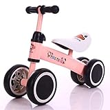DISEÑO de 4 ruedas estable: el diseño de 4 ruedas hace que la bicicleta sea más estable, es fácil para los niños aprender a caminar y desarrollar la gran coordinación del niño. Rueda completamente cerrada, evitando sujetar los pies de tu bebé.