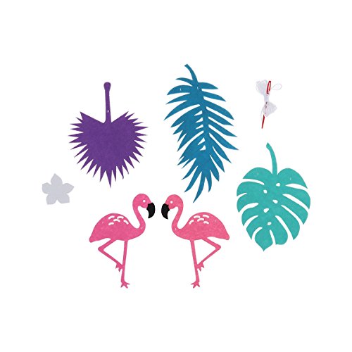 Tinksky Flamingo Blätter Banner Girlande Banner für Geburtstags Luau Party Dekoration (lila) - 3