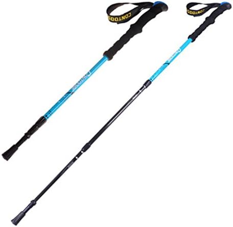 CANE Trekking Poles Walking Anti Shock Sticks Carbon Super Light Three Sections Telescopic Sticks Travel Equipment, blue