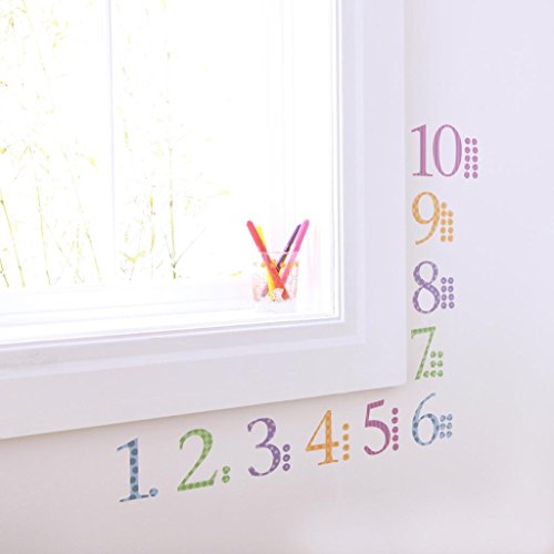 Childrens 1-10 Number Wall Stickers, includes Numbers and Counters 1-10, Harlequin Pastel