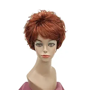 #130 Red: Lydell WomenS Wigs Fluffy Naturally Curly Short Synthetic Hair Full Wig #130 Red Wigs