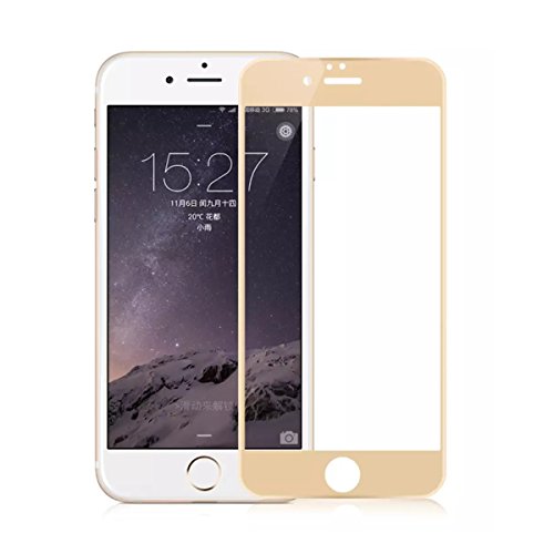 FR Avis Cyxus incurvé 3D couverture totale en alliage de titane maximale de Protection d'écran en verre trempé pour iPhone 6 Plus/iPhone 6s Plus (5,5'')seul le devant (dorés)