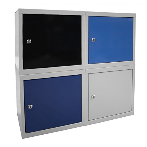 Güde Wertfach-Schließfach/Würfel Spind Metallschrank Zylinderschloss RAL7035 - 6