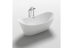 HOME DELUXE - freistehende Badewanne - OVALO - Maße: 170 x 80 x 72 cm - inkl. komplettem Zubehör I 2 Personen, Bad, Acrylwanne