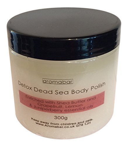 Detox Dead Sea Salt & Shea Butter Body Polish Scrub 300g Contains detoxing Grapefruit, Lemon and Juniperberry Pure Essential Oils Paraben Free 100% Natural product packed with minerals and moisturising oils