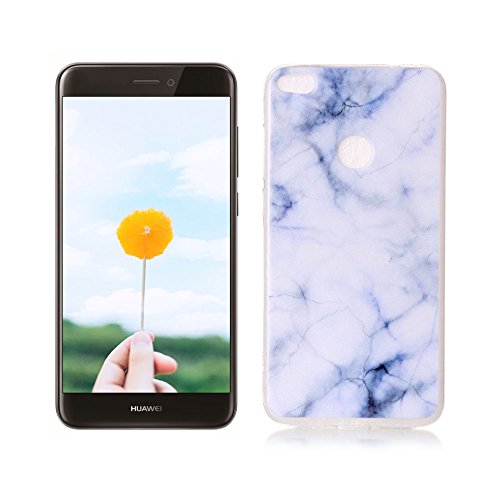 Funda de Silicona para el Huawei P8 LITE 2017  Silingsan Silicone Case Carcasa TPU Transparente Funda de Dise  o   nico Carcasa Flexible Suave Resistente a los Ara  azos Cover Funda Protectora Completa Absorci  n de Choque Case - M  rmol Blanco