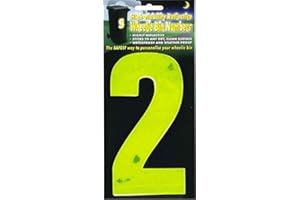 WHL Pack of 2 Hi Vis Wheelie Bin House Numbers Yellow Number 2