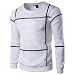 Produktbild Mens Fashion Striped Langarm Sweater, Kaiki Herren Pullover Mantel O Neck Shirt Outwear (M, White)