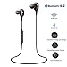 Produktbild bescita Bluetooth Sport in-Ear Kopfhörer, V4.2 IPX5 Schweißresistent Stereo magnetischer Sport Ohrhörer, HiFi Heavy Bass Kopfhörer Dual Dynamic für iPhone, Huawei und Samsung (Schwarz)