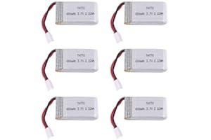 TATTU 6 szt. 3,7 V 600 mAh akumulator LiPo 25C 1S z wtyczką Molex (6 sztuk) do Syma X5C X5SW X5C-1 X5SC X5SC-1 CX-30W CX-31 M68R Drone Quadcopter