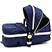 i-Safe System - Navy Trio Travel System Pram & Luxury Stroller 3 in 1 Complete With Car Seat + Footmuff + Carseat Footmuff + RainCovers