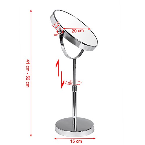 Songmics höhenverstellbar Kosmetikspiegel Vergrößerungsspiegel Rasierspiegel Standspiegel Tischspiegel 10 fach+zweiseitig 360°drehbar BBM008 - 7