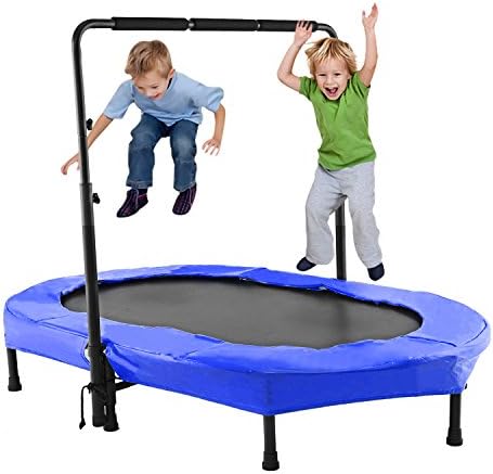 Kids Trampoline with Handle Exercise Indoor or Outdoor (Blue)