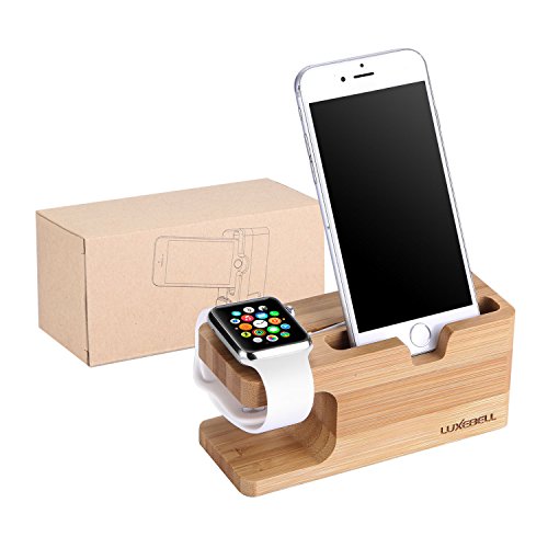 Apple Watch stand, legno di bambÃ¹ Luxebell iWatch stazione dock di ricarica della culla di supporto per Apple Watch e iPhone 6S Plus / 6S / 6 Plus / 6 / 5s / 5c / 5 / 4s / 4 e piÃ¹ smartphone