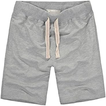 HCIUUI 100% Cotton Summer New Brand Beach Shorts Men Solid Color Body Building Ball and Leisure Short Casual Shorts Grey XXL