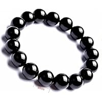 Bracciale tormalina nero, protettivo unisex, amuleto, mediano, Pietra, Tormalina