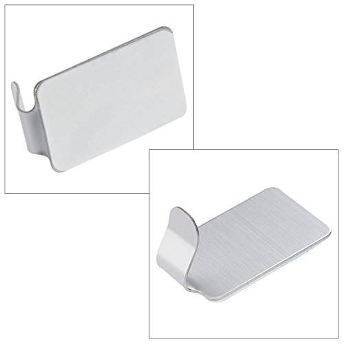 Rovtop 10 Stück selbstklebend Haken Wasserdichte 304 Edelstahl Haken für Küche Badetücher etc. Silber - 2