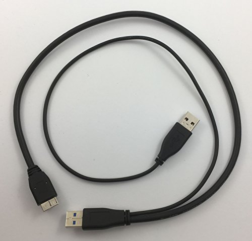 Archgon® USB Y Kabel USB 3.0 – 2x A Stecker zu 1x Micro B Stecker, schwarz, beide Kabelenden 0,6m - 2