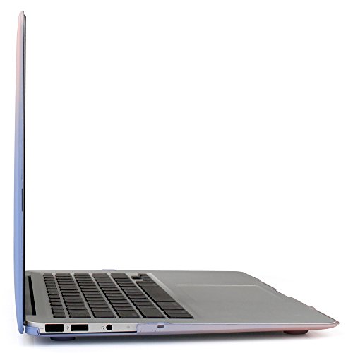 iDOO MacBook Schutzh  lle   Hard Case Cover Laptop H  lle  F  r MacBook Air 13 Zoll  A1369 A1466  - matt  Hellrosa und Babyblau