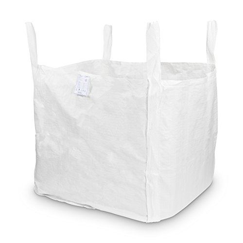 Purovi® 2 x Big Bag Transportsack XXL | Doppelpack Bauschutt und Baustoff Sack 90 x90 x90 cm | Belastbar bis 1500kg mit 4 Schlaufen für Lagerung Transport von Baustoffen und Materialien