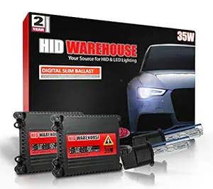 HID-Warehouse 35W Xenon Bundle with Slim Ballast (1 Pair) and H3 6000K - 6K Light Blue Xenon Bulb (1 Pair)
